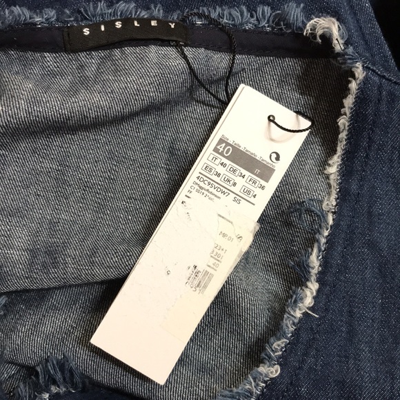 NWT Sisley Lightweight Denim Chambray Dress Size 4 - Picture 13 of 15